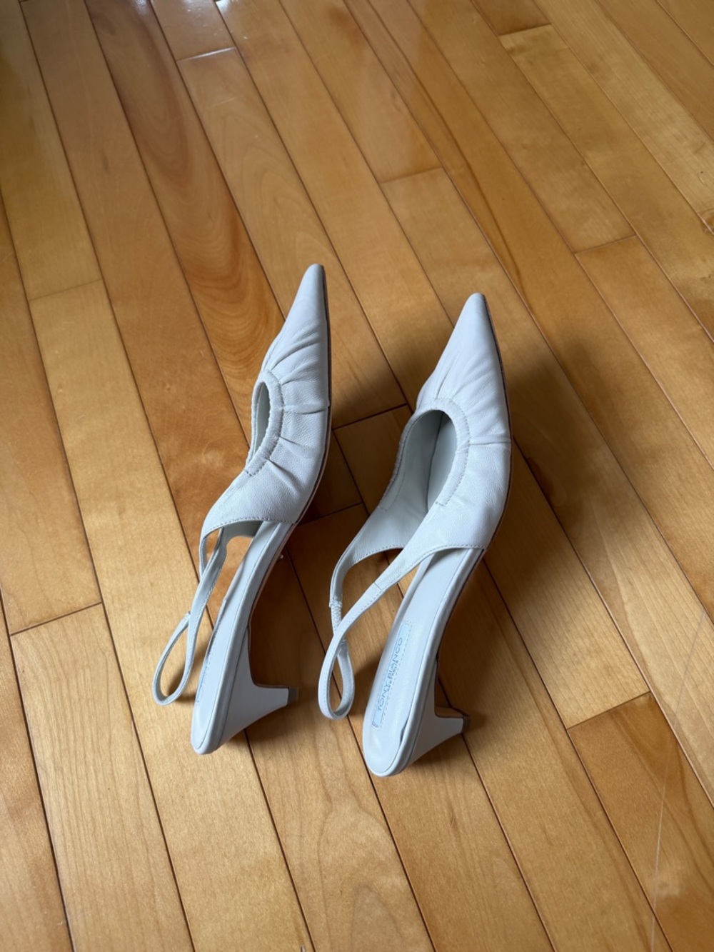 Tony Bianco Davis Kitten Heel Slingback in Dove Nappa (White/Cream) - Picture 7 of 14